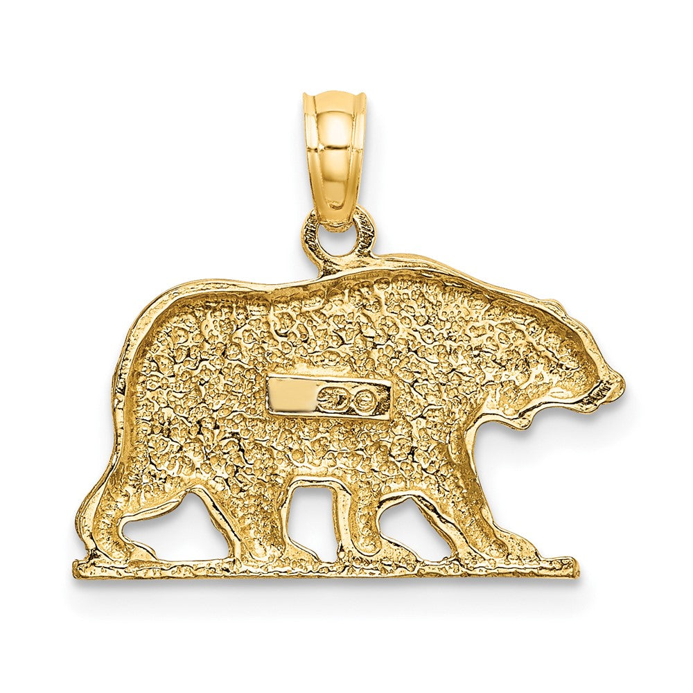 10K Yellow Gold 10K Textured Bear Charm