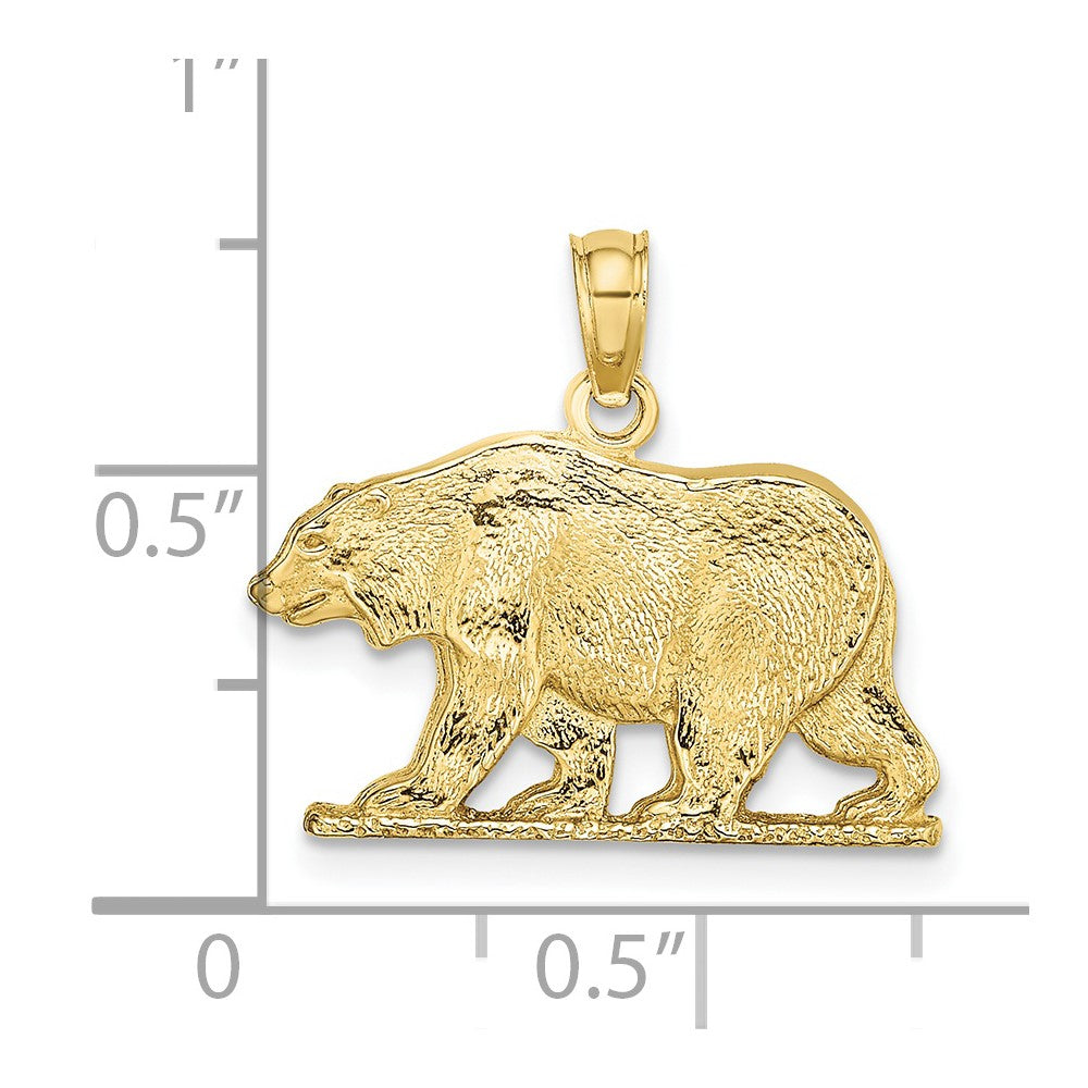 10K Yellow Gold 10K Textured Bear Charm
