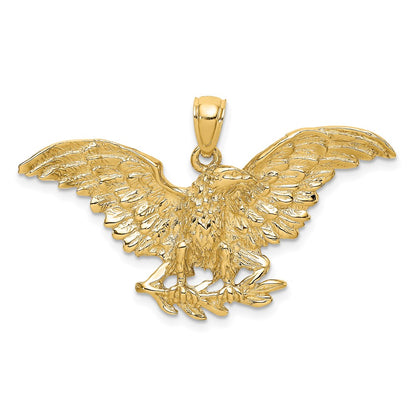 10K Yellow Gold 10K Eagle W/ Wings Spread Charm
