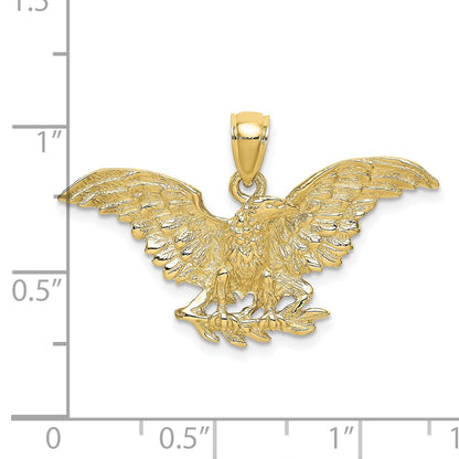 10K Yellow Gold 10K Eagle W/ Wings Spread Charm