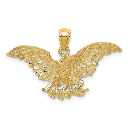 10K Yellow Gold 10K Eagle W/ Wings Spread Charm