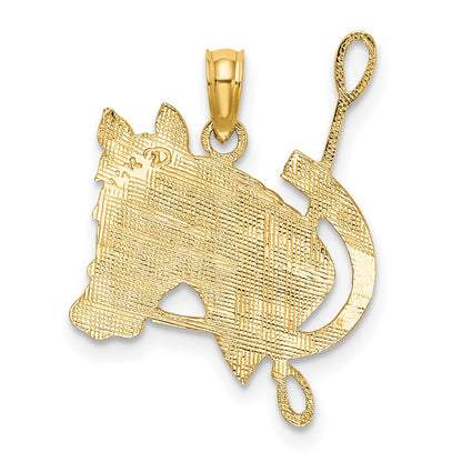 10K Yellow Gold 10K Textured Horse Head And Shoe Charm