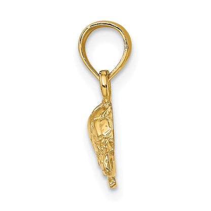 10K Yellow Gold 10K Polished And Engraved Mini Turtle Charm