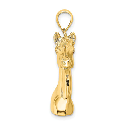 10K Yellow Gold 10K 3-D Polished Horse Head Charm