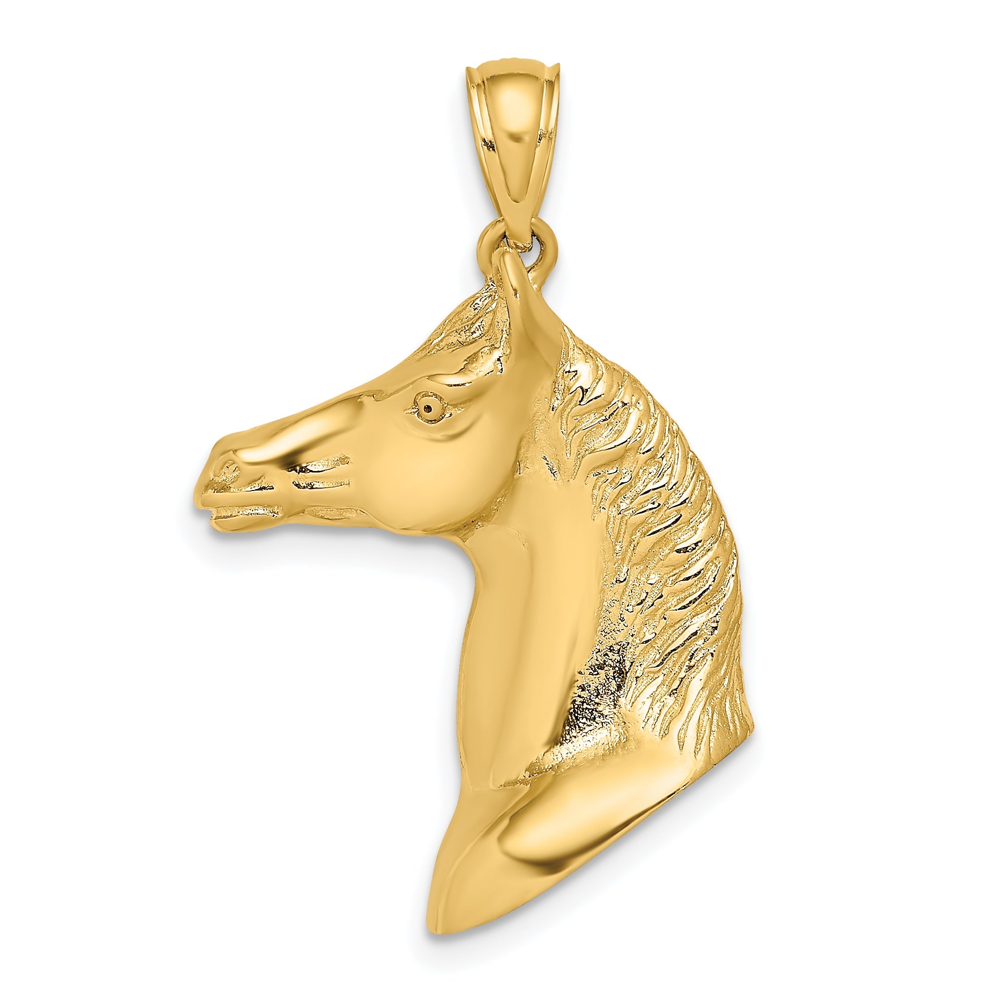 10K Yellow Gold 10K 3-D Polished Horse Head Charm