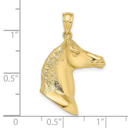 10K Yellow Gold 10K 3-D Polished Horse Head Charm