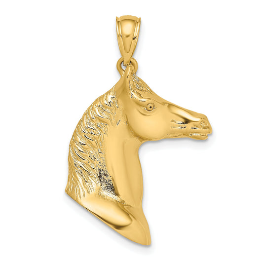 10K Yellow Gold 10K 3-D Polished Horse Head Charm