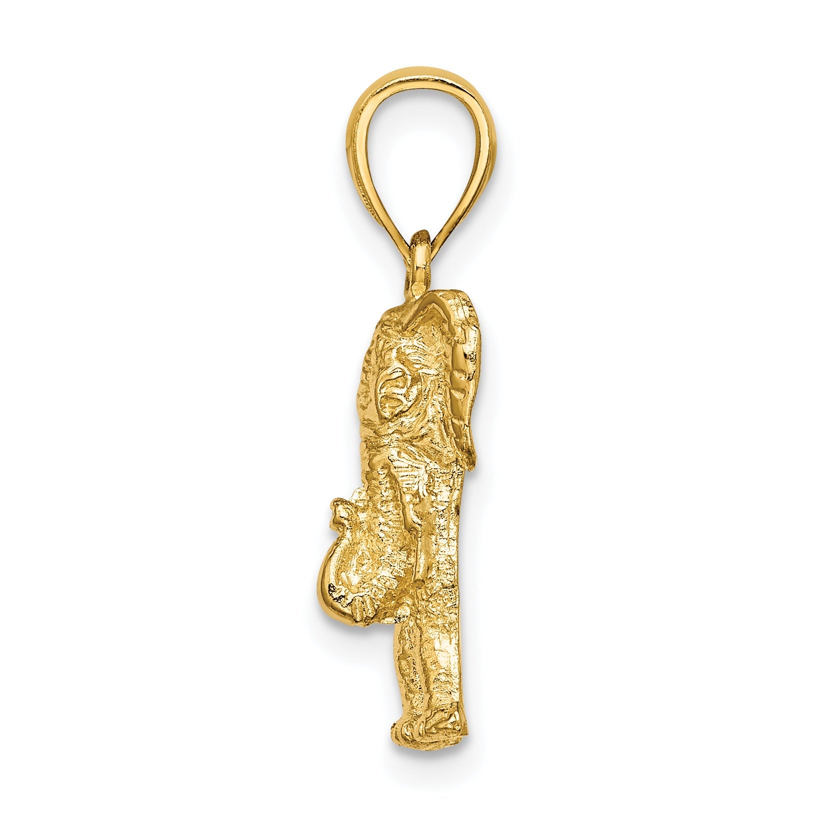 10K Yellow Gold 10K 2-D Elephant W/ Raised Trunk Charm