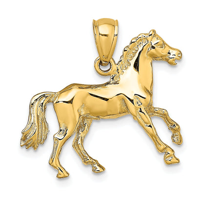 10K Yellow Gold 10K 3-D Horse Charm