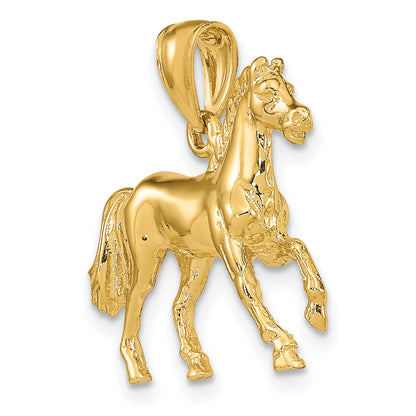 10K Yellow Gold 10K 3-D Horse Charm