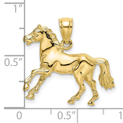 10K Yellow Gold 10K 3-D Horse Charm