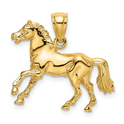 10K Yellow Gold 10K 3-D Horse Charm