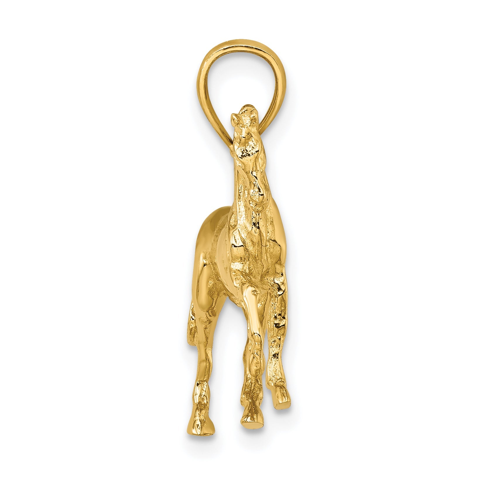 10K Yellow Gold 10K 3-D Horse Charm