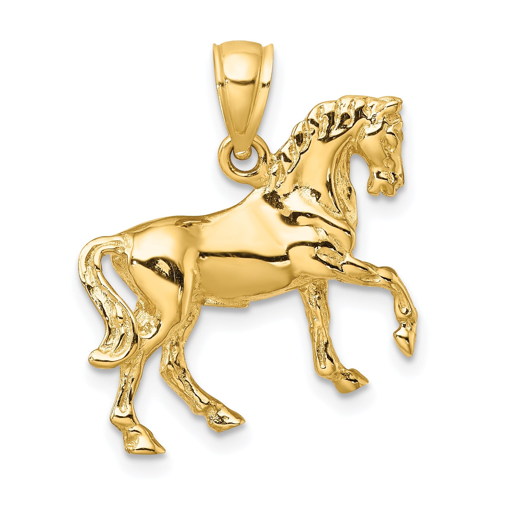 10K Yellow Gold 10K 3-D Horse Charm