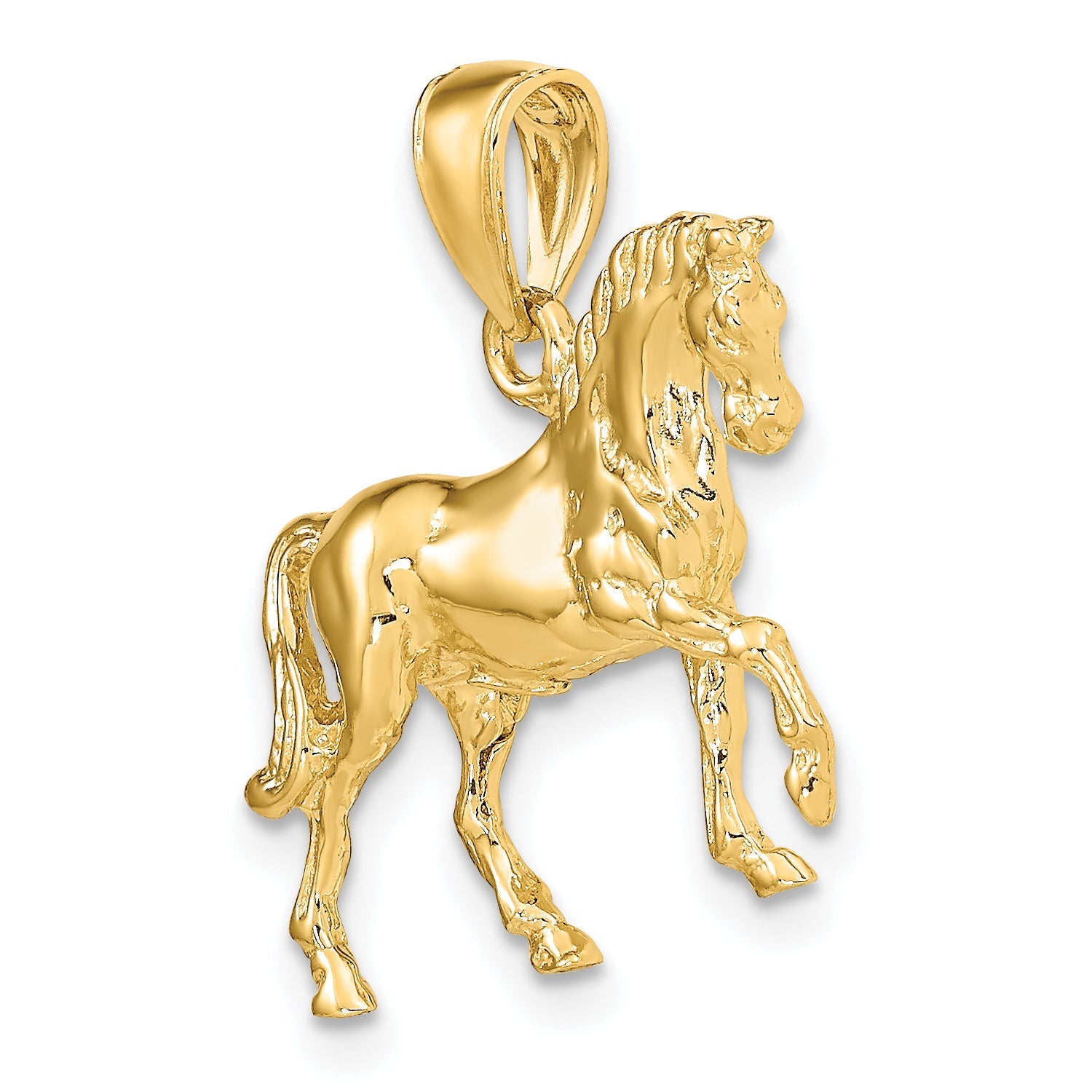 10K Yellow Gold 10K 3-D Horse Charm