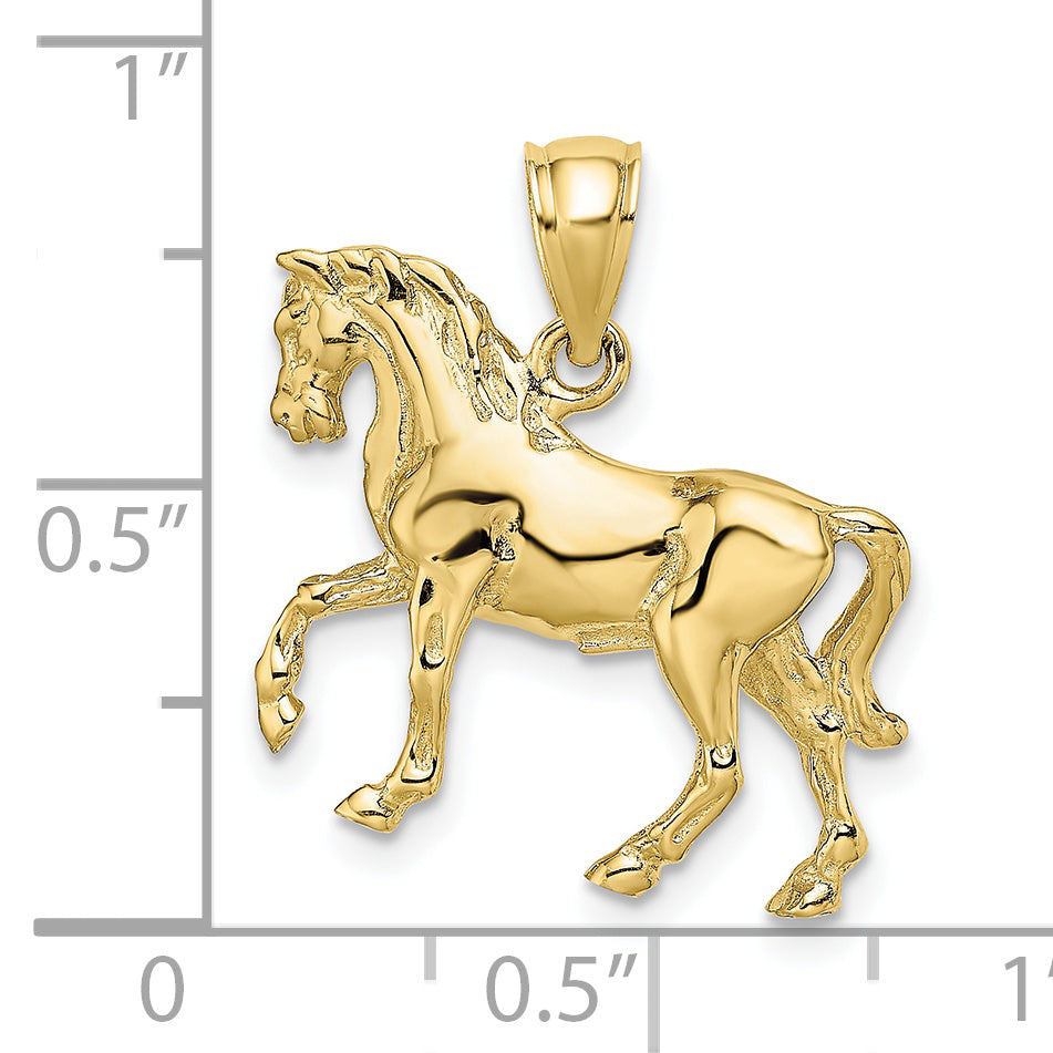 10K Yellow Gold 10K 3-D Horse Charm