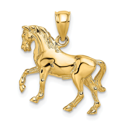 10K Yellow Gold 10K 3-D Horse Charm