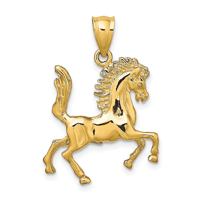 10K Yellow Gold 10K 3-D Horse Charm