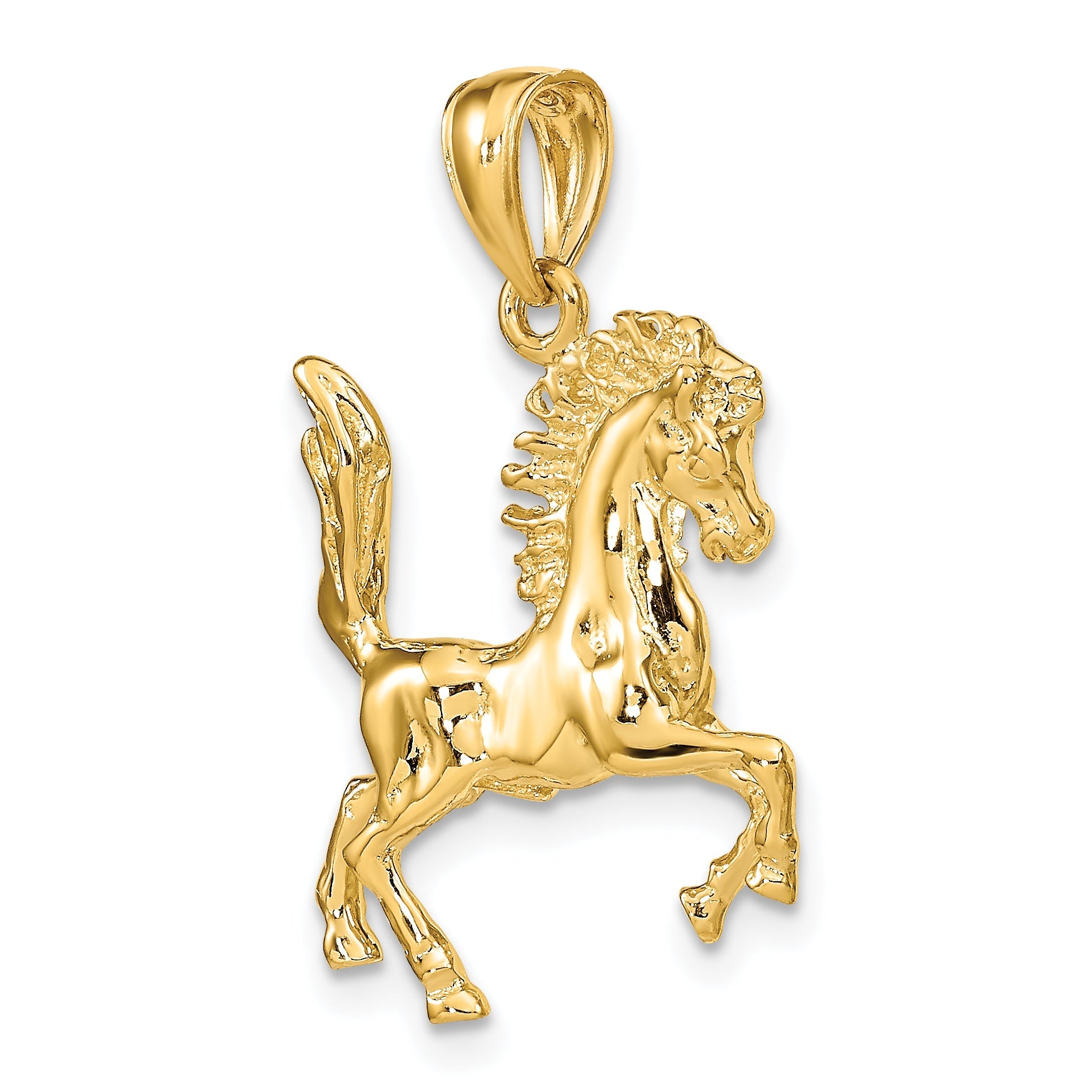 10K Yellow Gold 10K 3-D Horse Charm