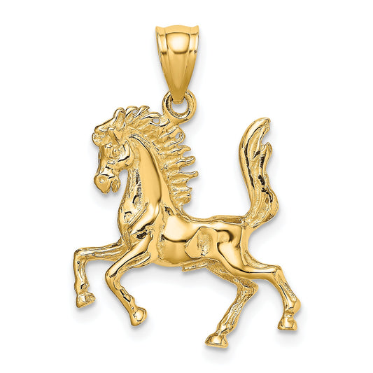 10K Yellow Gold 10K 3-D Horse Charm