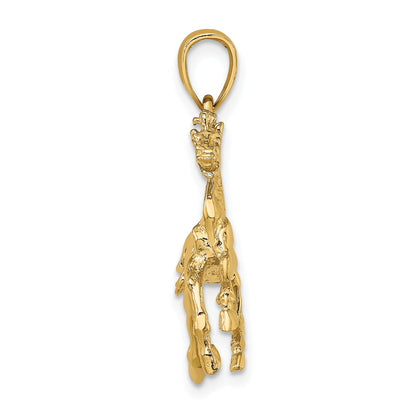 10K Yellow Gold 10K 3-D Horse Trotting Charm