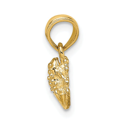 10K Yellow Gold 10K Textured Miniature Frog Charm