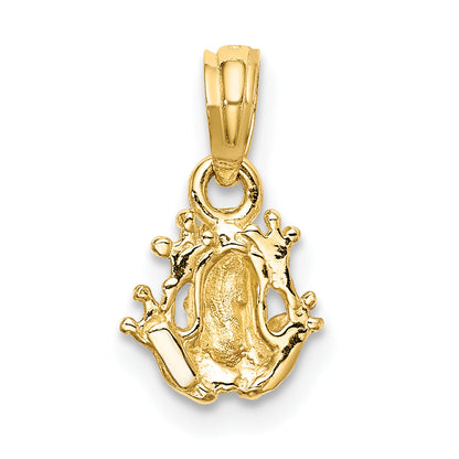 10K Yellow Gold 10K Textured Miniature Frog Charm