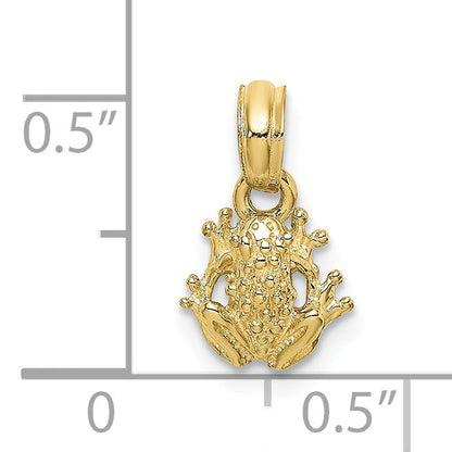 10K Yellow Gold 10K Textured Miniature Frog Charm