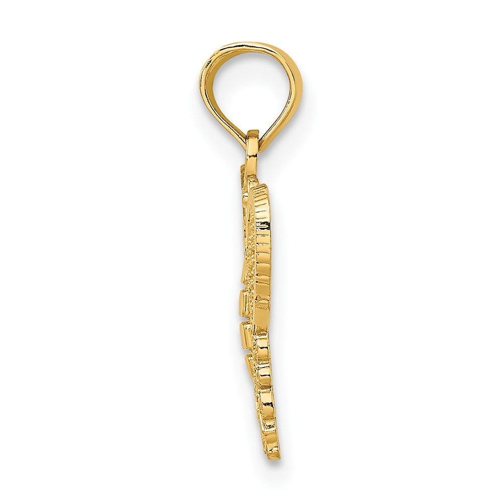 10K Yellow Gold Diamond-Cut Butterfly Charm