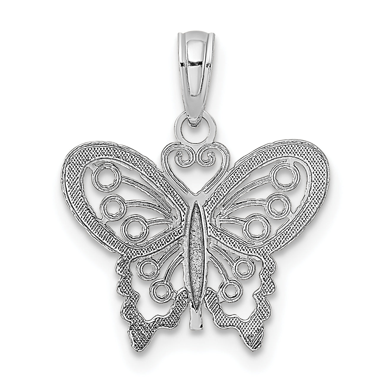 10K White Gold 10K Polished Butterfly Charm