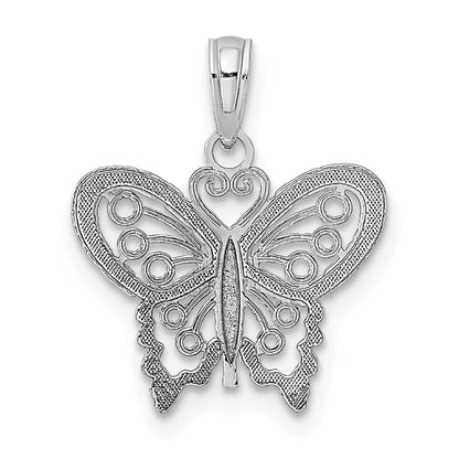 10K White Gold 10K Polished Butterfly Charm