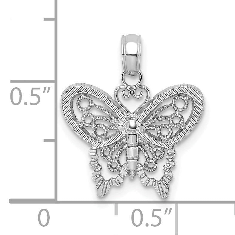 10K White Gold 10K Polished Butterfly Charm