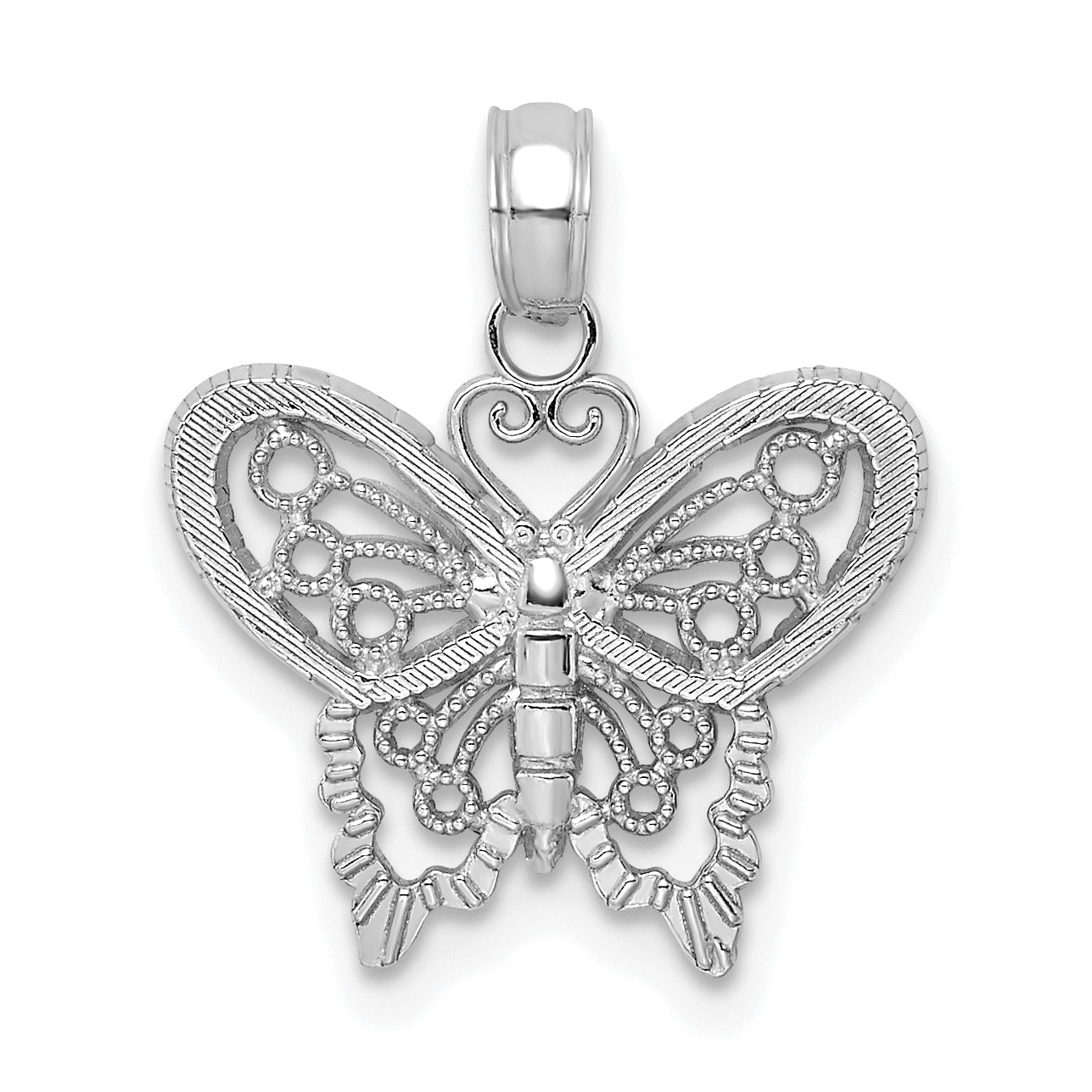 10K White Gold 10K Polished Butterfly Charm