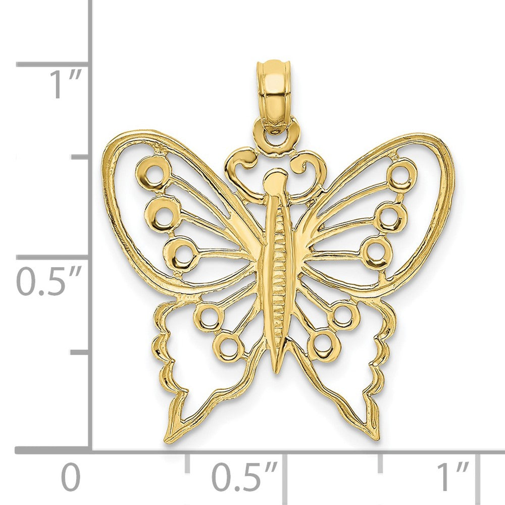 10K Yellow Gold 10K Cut-Out Butterfly Charm