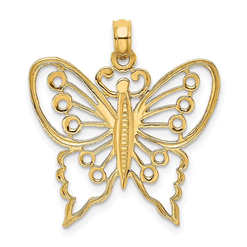 10K Yellow Gold 10K Cut-Out Butterfly Charm