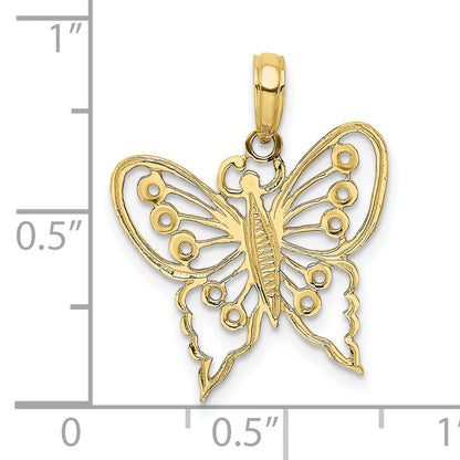 10K Yellow Gold 10K Cut-Out Butterfly Charm