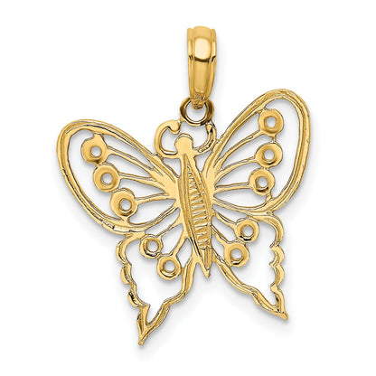 10K Yellow Gold 10K Cut-Out Butterfly Charm