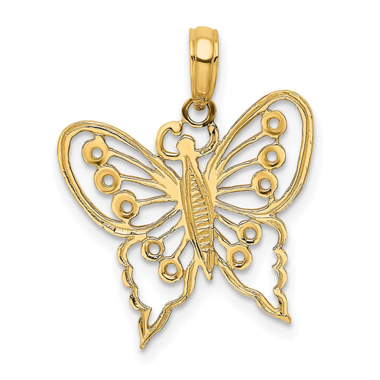 10K Yellow Gold 10K Cut-Out Butterfly Charm