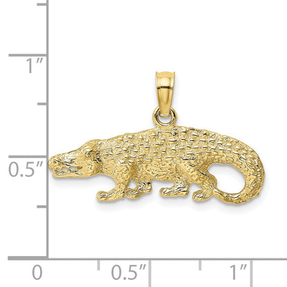 10K Yellow Gold 10K 2-D Textured Alligator Charm