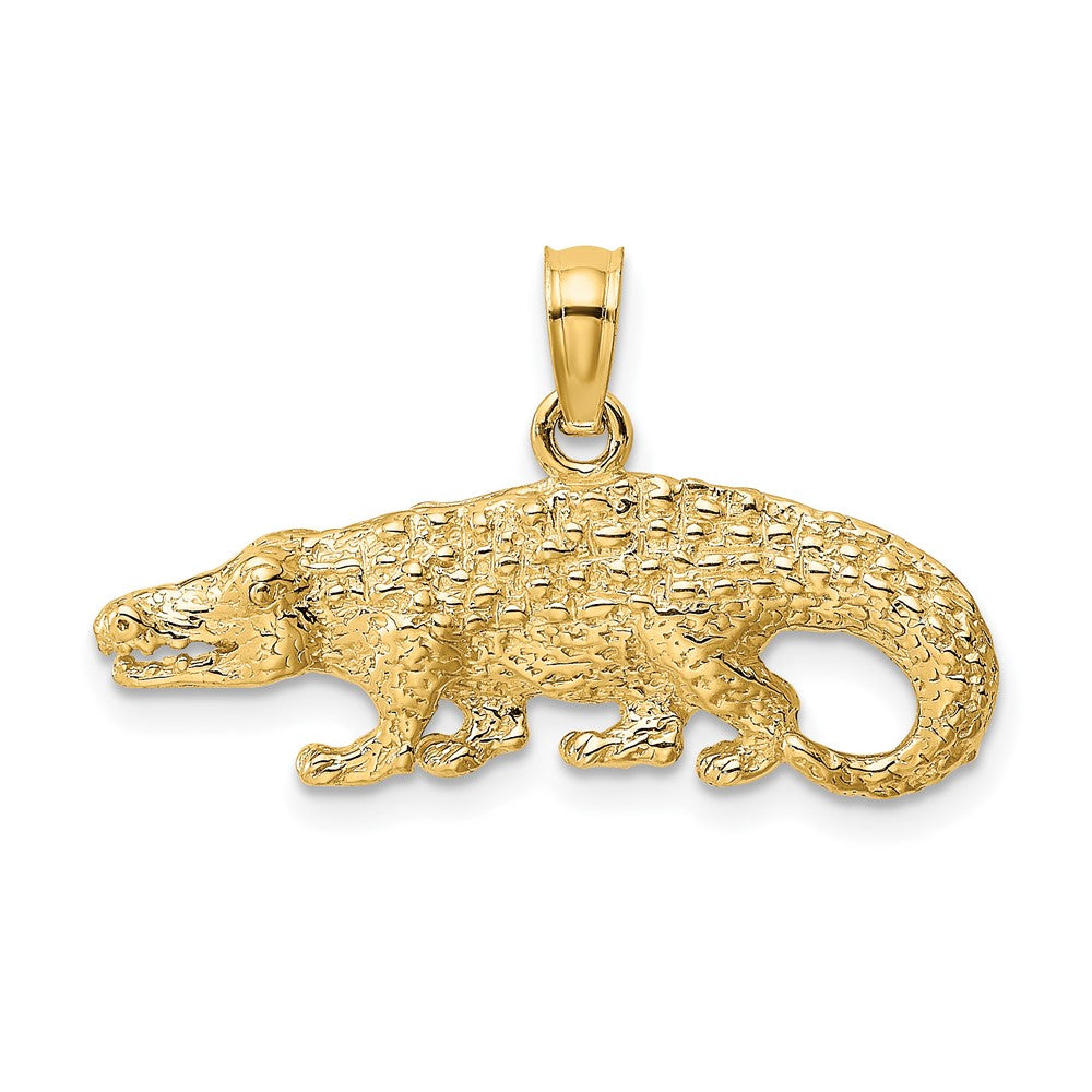 10K Yellow Gold 10K 2-D Textured Alligator Charm