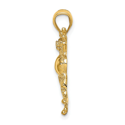 10K Yellow Gold 10K 2-D Frog W/Pot Belly Charm