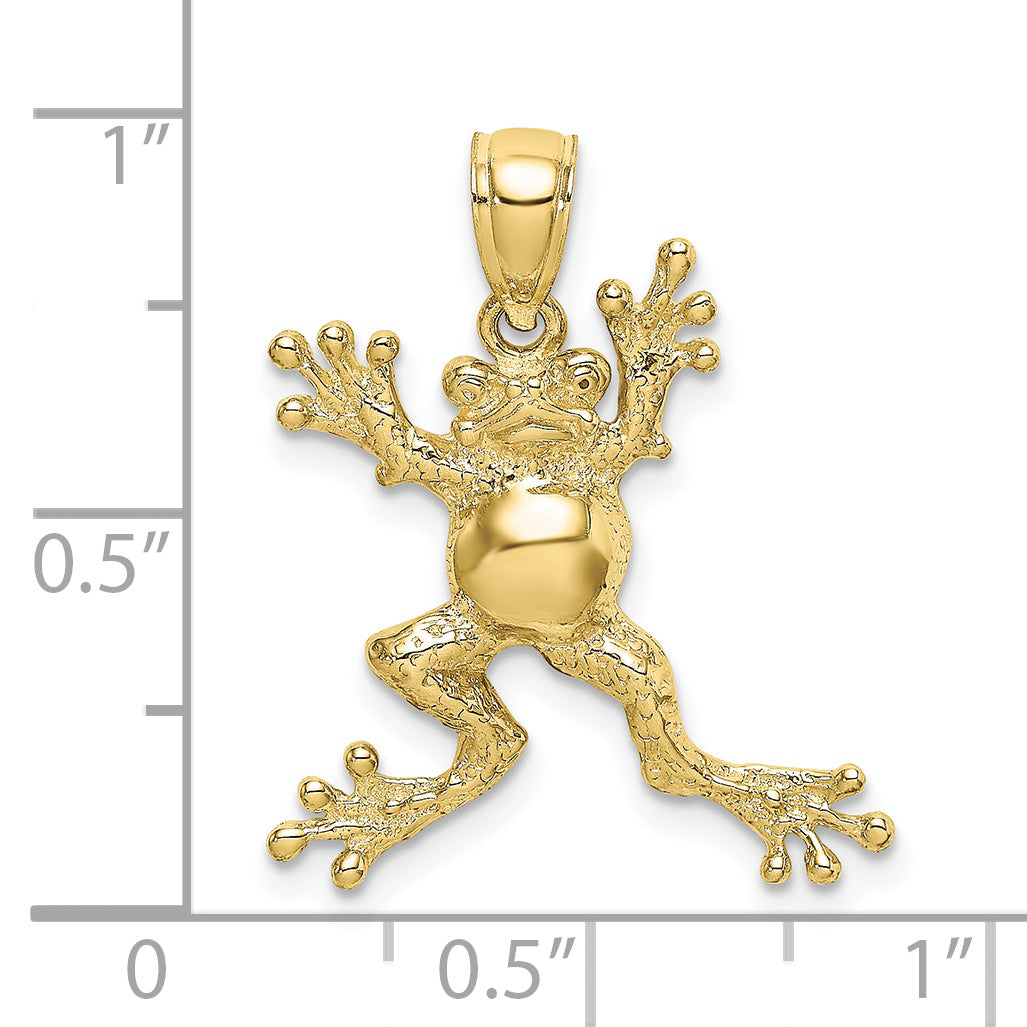 10K Yellow Gold 10K 2-D Frog W/Pot Belly Charm