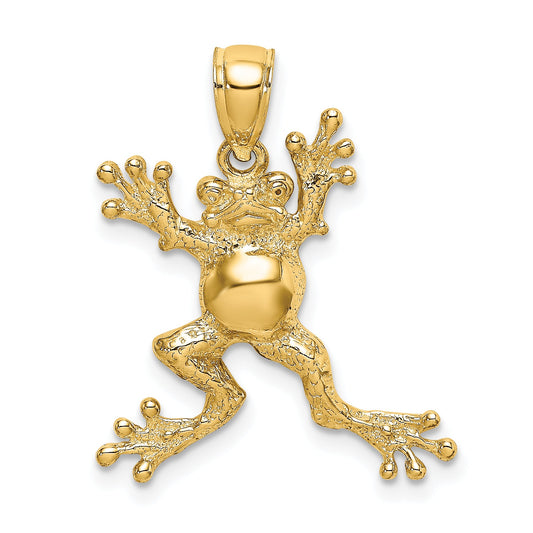 10K Yellow Gold 10K 2-D Frog W/Pot Belly Charm