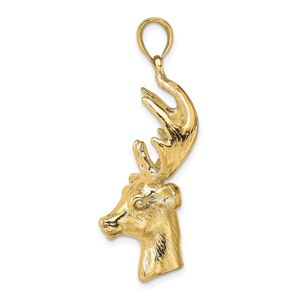 10K Yellow Gold 10K 3-D Deer Head Charm