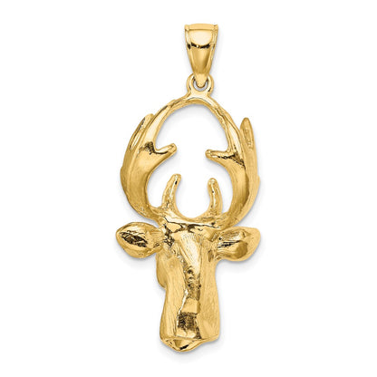 10K Yellow Gold 10K 3-D Deer Head Charm