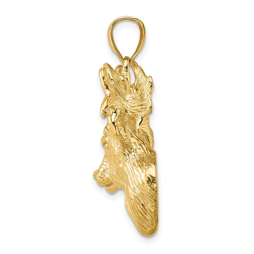 10K Yellow Gold 10K 2-D Textured Deer Head Charm