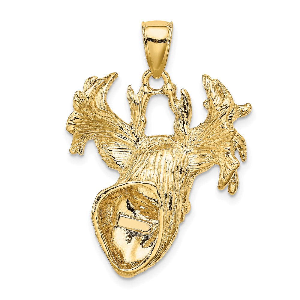 10K Yellow Gold 10K 2-D Textured Deer Head Charm