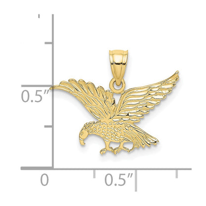 10K Yellow Gold 10K Flat Engraved Eagle Charm