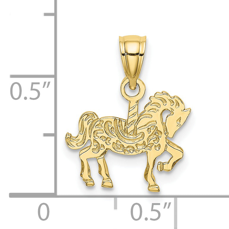 10K Yellow Gold 10K Carousel Horse Charm