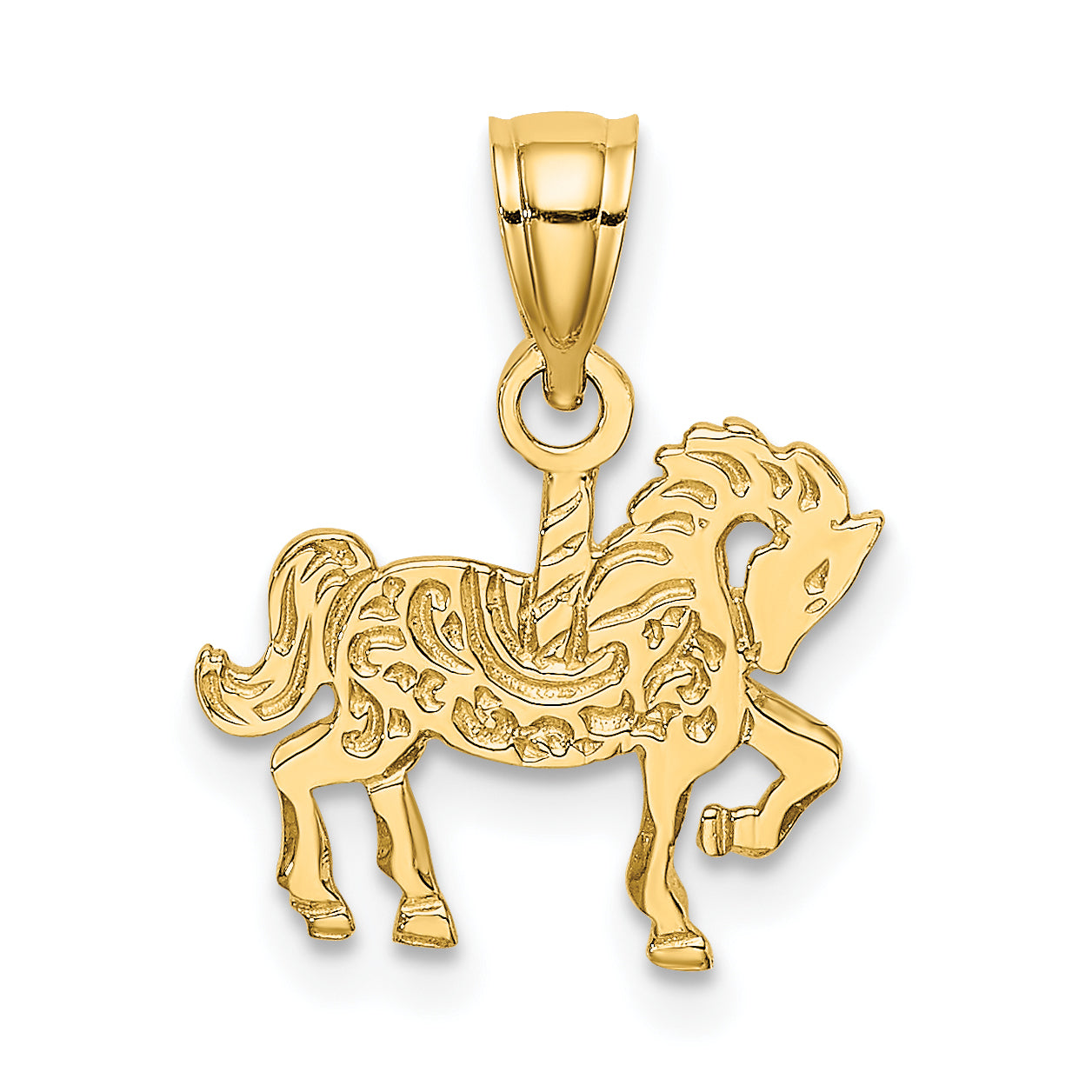10K Yellow Gold 10K Carousel Horse Charm